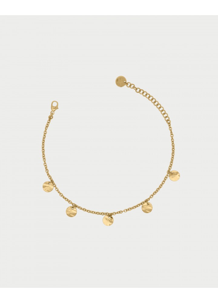 Bracciale Rue des Mille Gipsy Chic dorato con medagliette pendenti