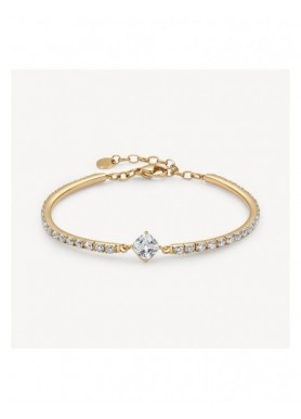 Bracciale Brosway Desideri BEI114 dorato con zirconi cushion - vista del gioiello