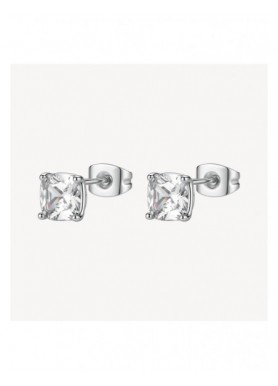 Orecchini a lobo Brosway Desideri in acciaio con cubic zirconia cushion BEIE036 — vista principale