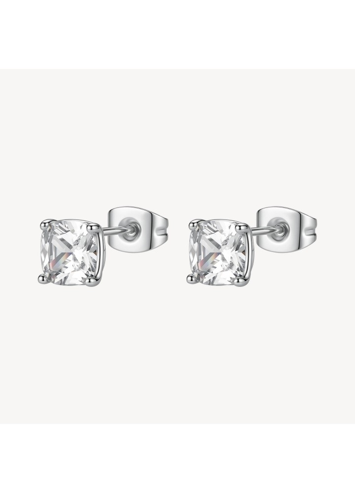 Orecchini a lobo Brosway Desideri in acciaio con cubic zirconia cushion BEIE036 — vista principale