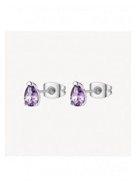 Orecchini a lobo Brosway Desideri con zirconi color ametista BEIE038
