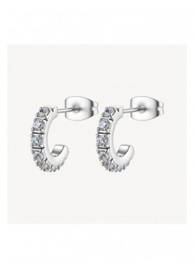 Orecchini a cerchietto Brosway Desideri in acciaio con cubic zirconia BEIE042 — vista principale