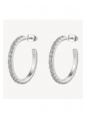 Orecchini a cerchio Brosway Desideri in acciaio con cubic zirconia BEIE046