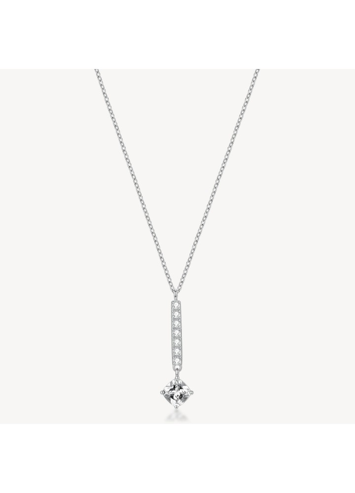 Collana Brosway Desideri in acciaio con barretta e cubic zirconia bianco BEIN031 — vista principale