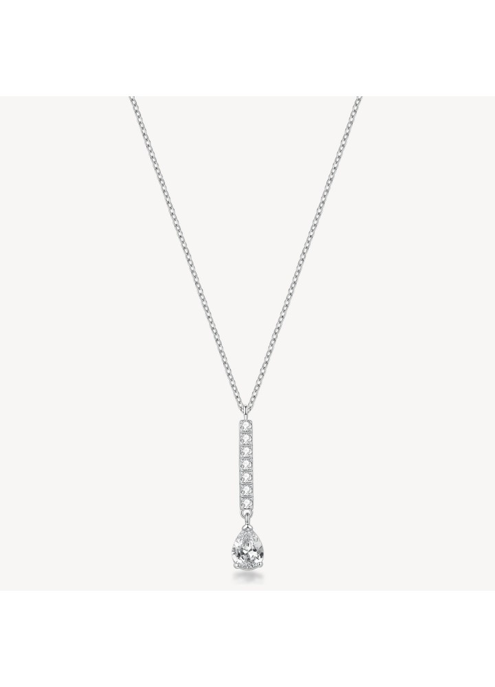 Collana girocollo Brosway Desideri con barretta e zircone a goccia BEIN033