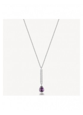Collana Brosway Desideri con barretta e cubic zirconia ametista BEIN035