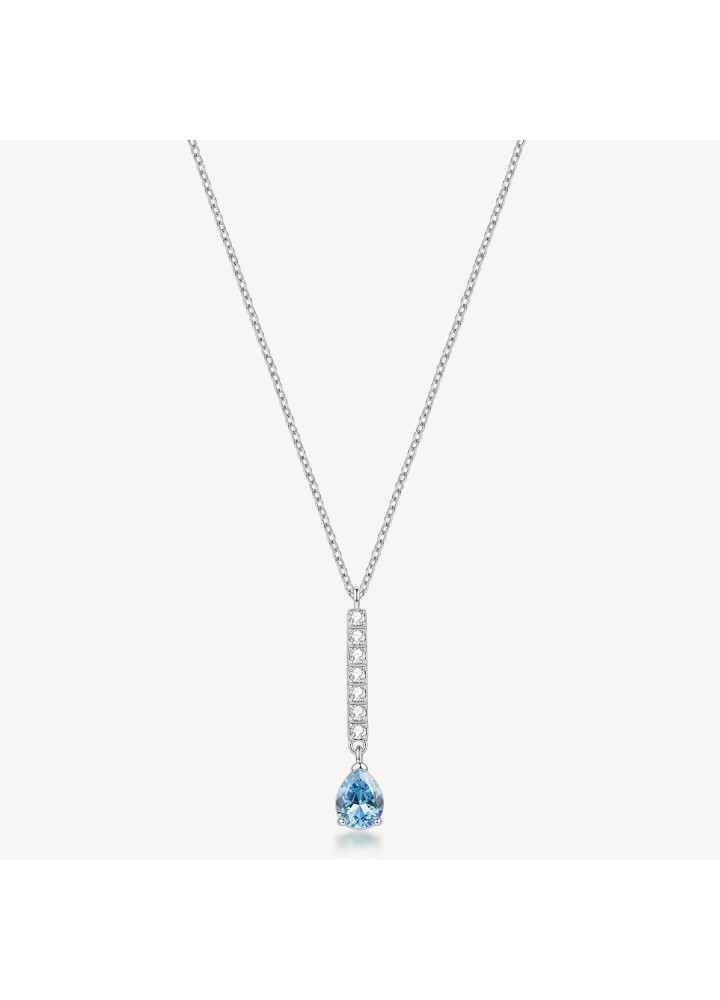 Collana Brosway Desideri BEIN036 con zircone color acquamarina - vista del gioiello