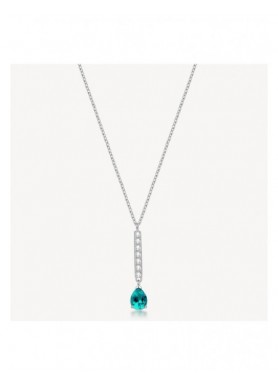 Collana Brosway Desideri in acciaio con barretta e cubic zirconia paraiba BEIN037 — vista principale
