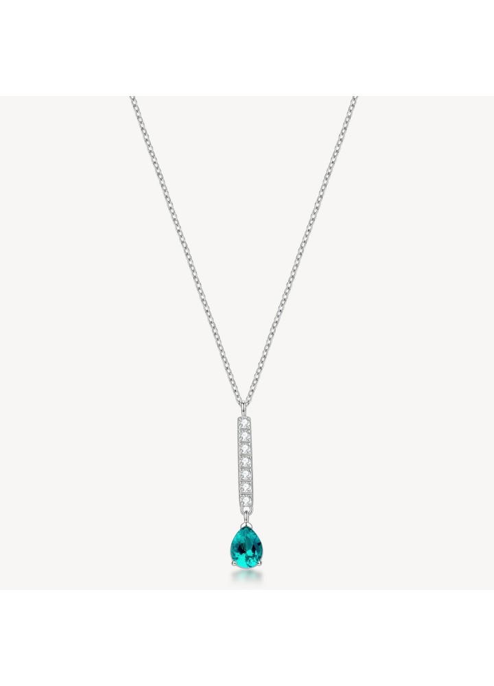 Collana Brosway Desideri in acciaio con barretta e cubic zirconia paraiba BEIN037 — vista principale