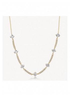 Collana girocollo Brosway Desideri dorata con barrette e zirconi BEIN039