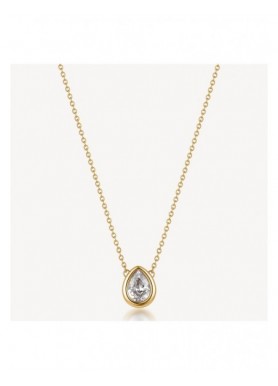 Collana Brosway Glow dorata con pendente a goccia e cubic zirconia BGW02