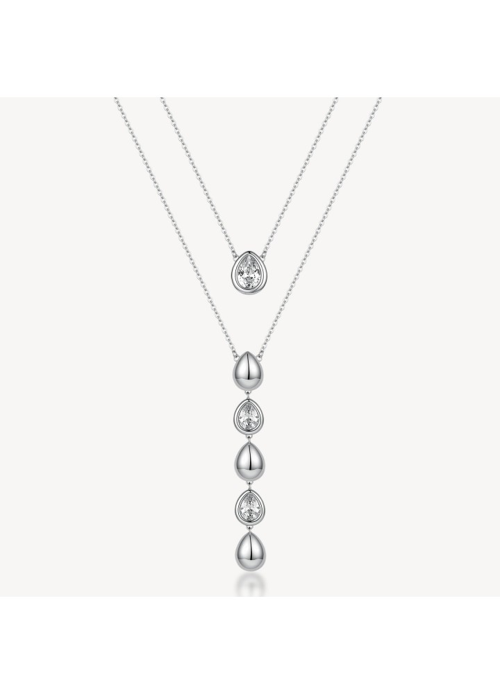 Collana multifilo Brosway Glow con gocce e zirconi BGW05