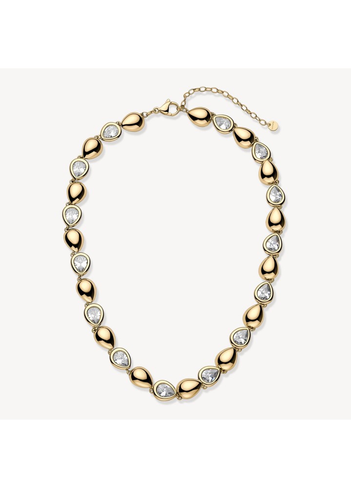 Collana Brosway Glow dorata con elementi a goccia e cubic zirconia BGW08