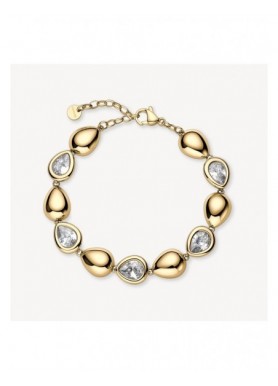 Bracciale Brosway Glow dorato con gocce e cubic zirconia bianchi BGW12 — vista principale