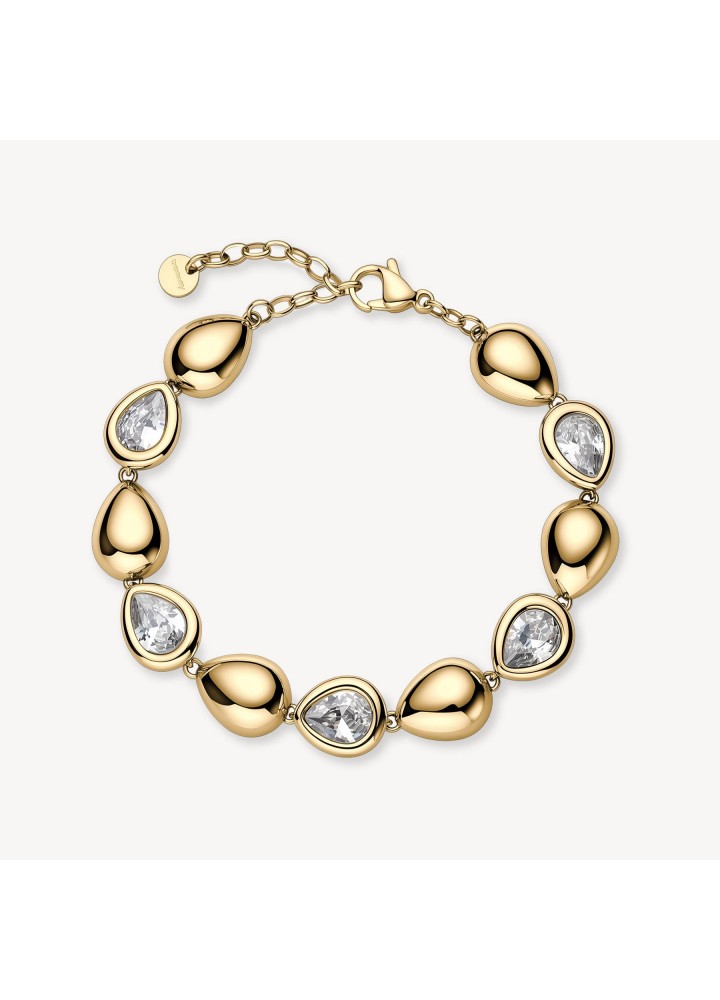 Bracciale Brosway Glow dorato con gocce e cubic zirconia bianchi BGW12 — vista principale