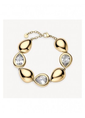 Bracciale Brosway Glow dorato con gocce e zirconi bianchi BGW14