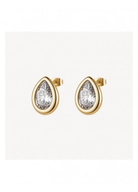 Orecchini a lobo Brosway Glow dorati con gocce e cubic zirconia BGW24 — vista principale