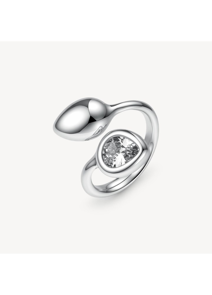 Anello contrarié Brosway Glow BGW29 con gocce e zirconi - vista del gioiello