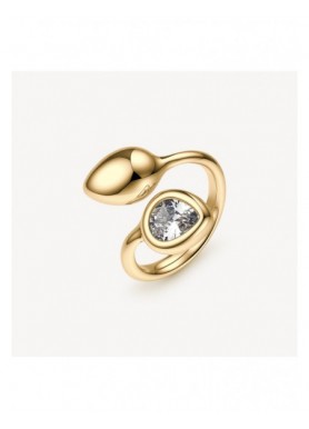 Anello Brosway Glow dorato con zircone a goccia BGW30