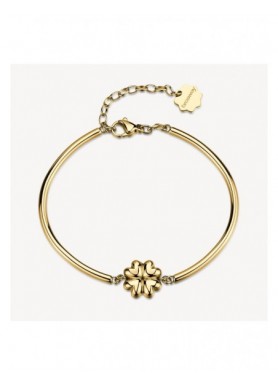 Bracciale semirigido Brosway Chakra dorato con quadrifoglio BHKB307