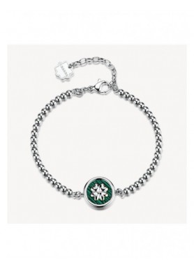 Bracciale Brosway Chakra quadrifoglio e malachite ricostruita BHKB308 - vista del prodotto