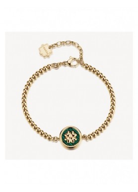 Bracciale Brosway Chakra Fortuna con quadrifoglio e malachite ricostruita BHKB309