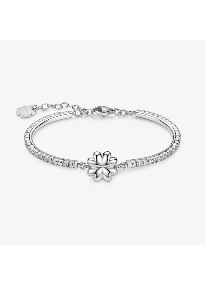 Bracciale Brosway Chakra BHKB310 con quadrifoglio e cristalli - vista del gioiello