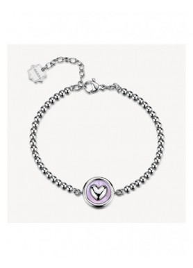 Bracciale Brosway Chakra BHKB322 con cuore e madreperla rosa - vista del gioiello