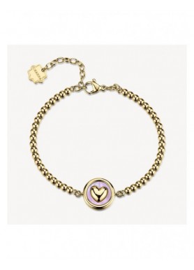 Bracciale Brosway Chakra Amore dorato con cuore e madreperla rosa BHKB323 — vista principale