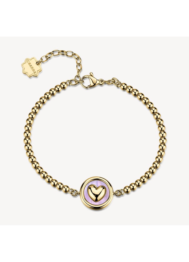 Bracciale Brosway Chakra Amore dorato con cuore e madreperla rosa BHKB323 — vista principale