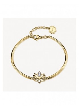 Bracciale semirigido Brosway Chakra dorato con fiore di loto BHKB341