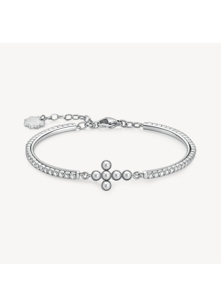 Bracciale Brosway Chakra BHKB344 con croce, perla e zirconi - vista del gioiello