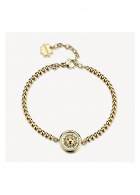 Bracciale semirigido Brosway Chakra dorato con sole e madreperla BHKB354