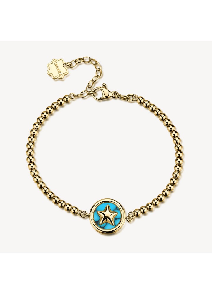 Bracciale Brosway Chakra Protezione con stella e turchese ricostruito BHKB356