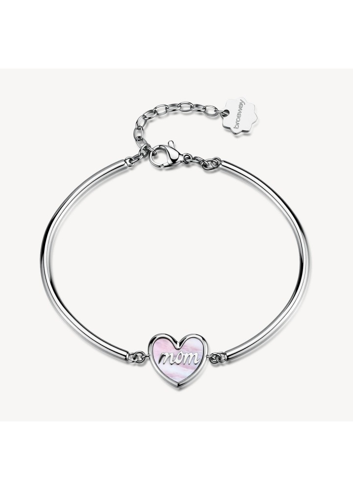Bracciale Brosway Chakra BHKB361 Mom con cuore e madreperla rosa - vista del gioiello