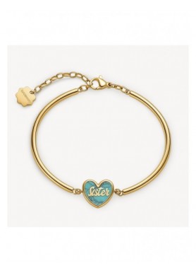 Bracciale semirigido Brosway Chakra Sister dorato con turchese ricostruito BHKB366