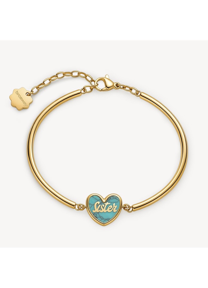 Bracciale semirigido Brosway Chakra Sister dorato con turchese ricostruito BHKB366