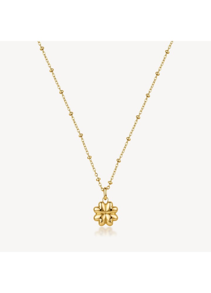 Collana Brosway Chakra Fortuna dorata con quadrifoglio BHKN198 — vista principale