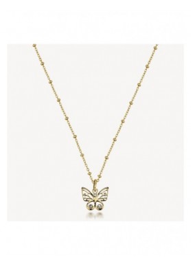 Collana Brosway Chakra Amore dorata con farfalla e cristalli BHKN202