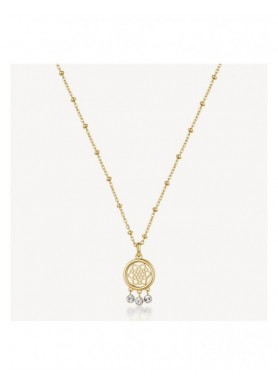 Collana Brosway Chakra dorata con acchiappasogni e cristalli BHKN206