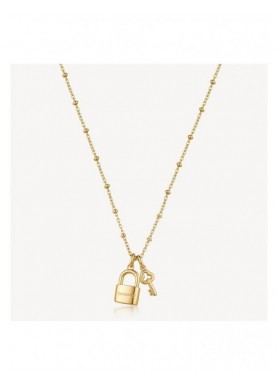 Collana Brosway Chakra Amore dorata con lucchetto e chiave BHKN210