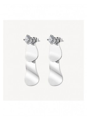 Orecchini pendenti Brosway Bloom in acciaio con cristalli BOM25