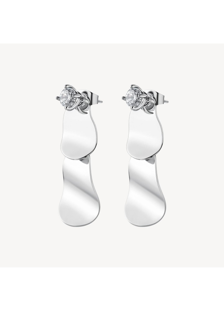 Orecchini pendenti Brosway Bloom in acciaio con cristalli BOM25