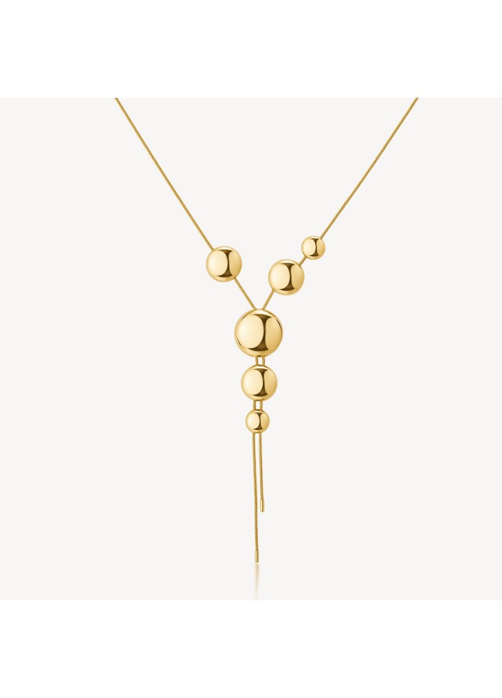 Collana a Y Brosway Muse dorata con dischi convessi BUE06