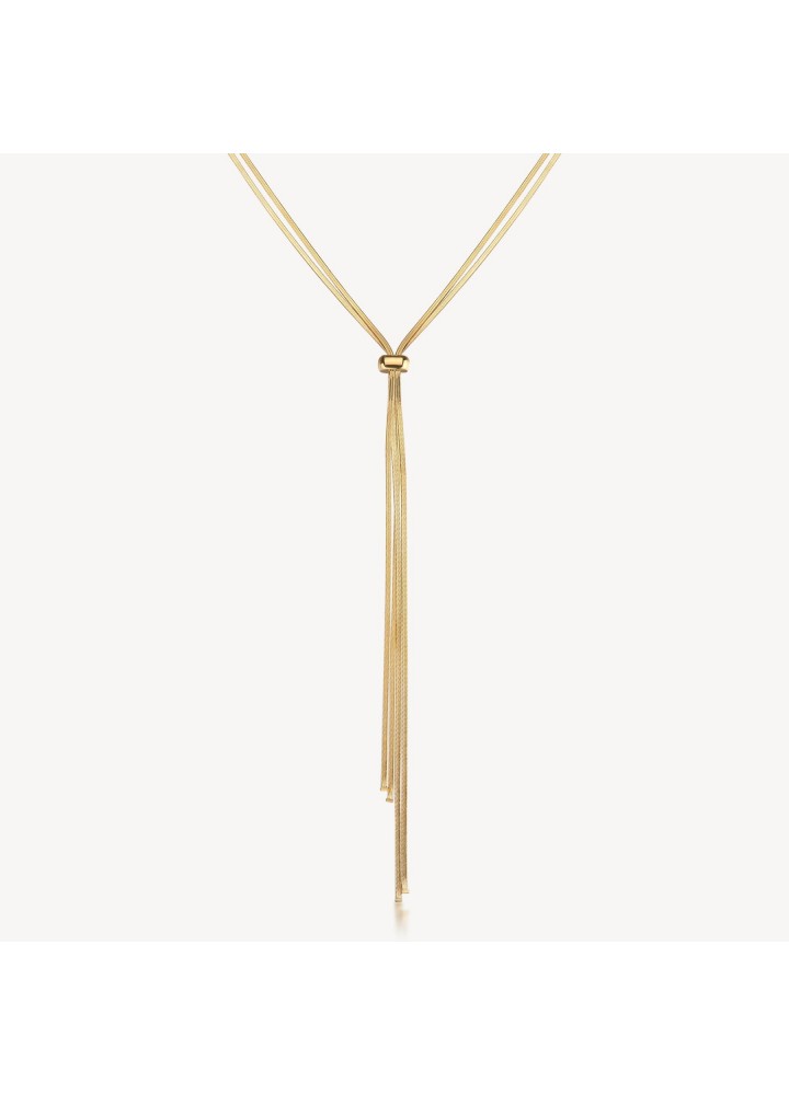 Collana a Y Brosway Weave dorata con catene snake BWV02