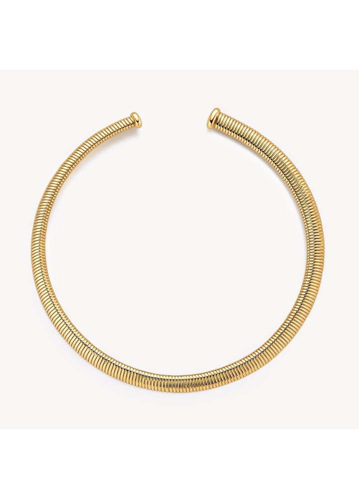 Collana choker Brosway Weave BWV06 dorata con catena tubogas - vista del gioiello