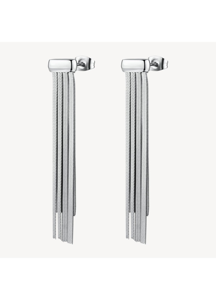 Orecchini pendenti Brosway Weave in acciaio con catene snake BWV21