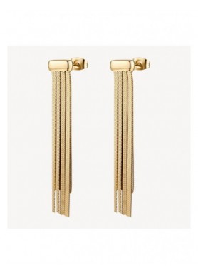 Orecchini pendenti Brosway Weave dorati con catene snake BWV22 - vista del prodotto