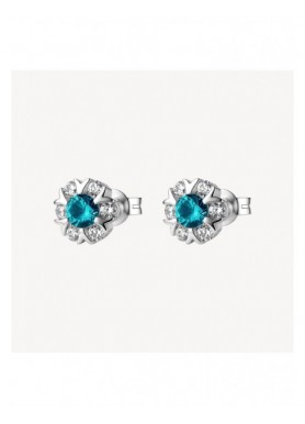 Orecchini Brosway Fancy Aqua Green FAG25 a fiore con zirconi - vista del gioiello