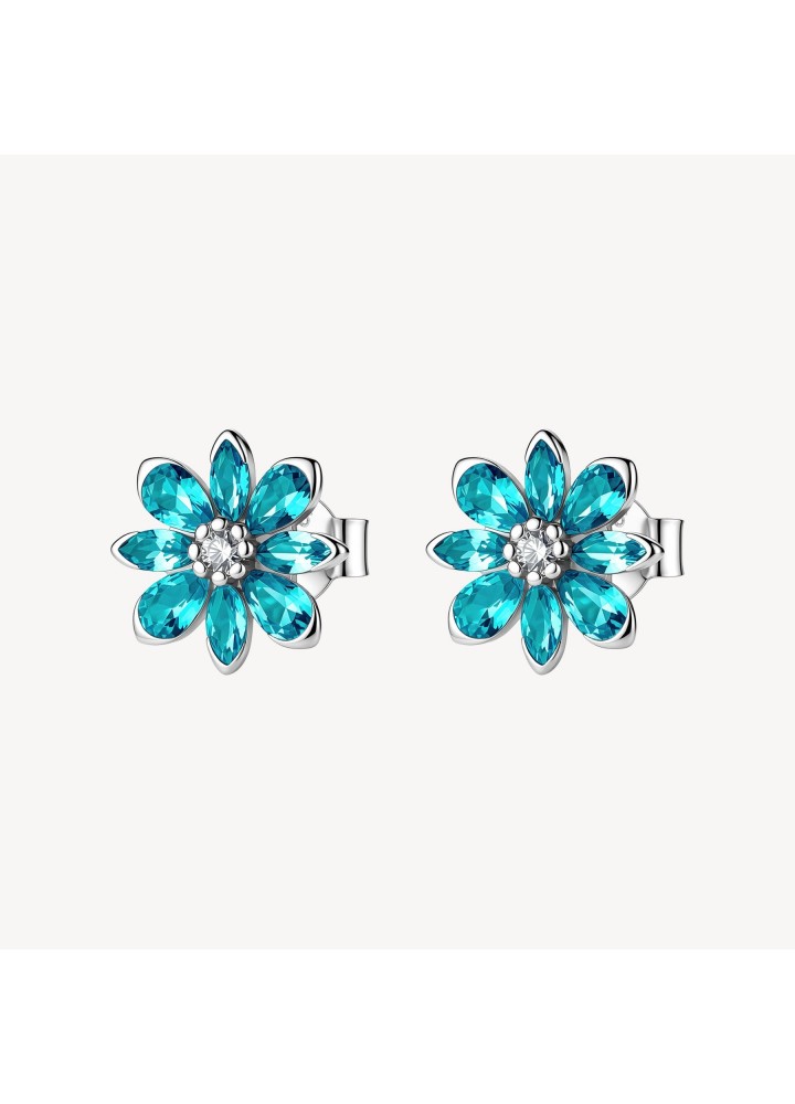 Orecchini a lobo Brosway Fancy Aqua Green in argento con fiore paraiba FAG27 — vista principale